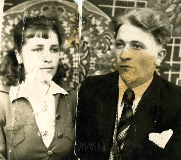 KKE 4522.jpg - Fotografia ślubna Leonardy Wierzbickiej i Piotra Filipowa, Świr, 1946 r.